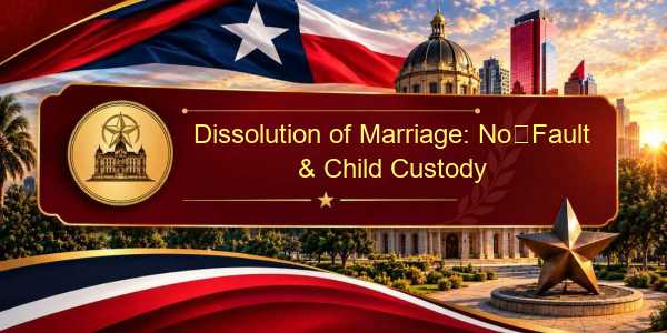 Dissolution of Marriage: No‑Fault & Child Custody