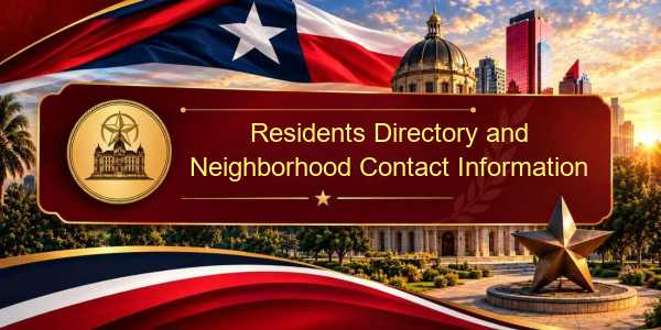 Residents Directory and Neighborhood Contact Information